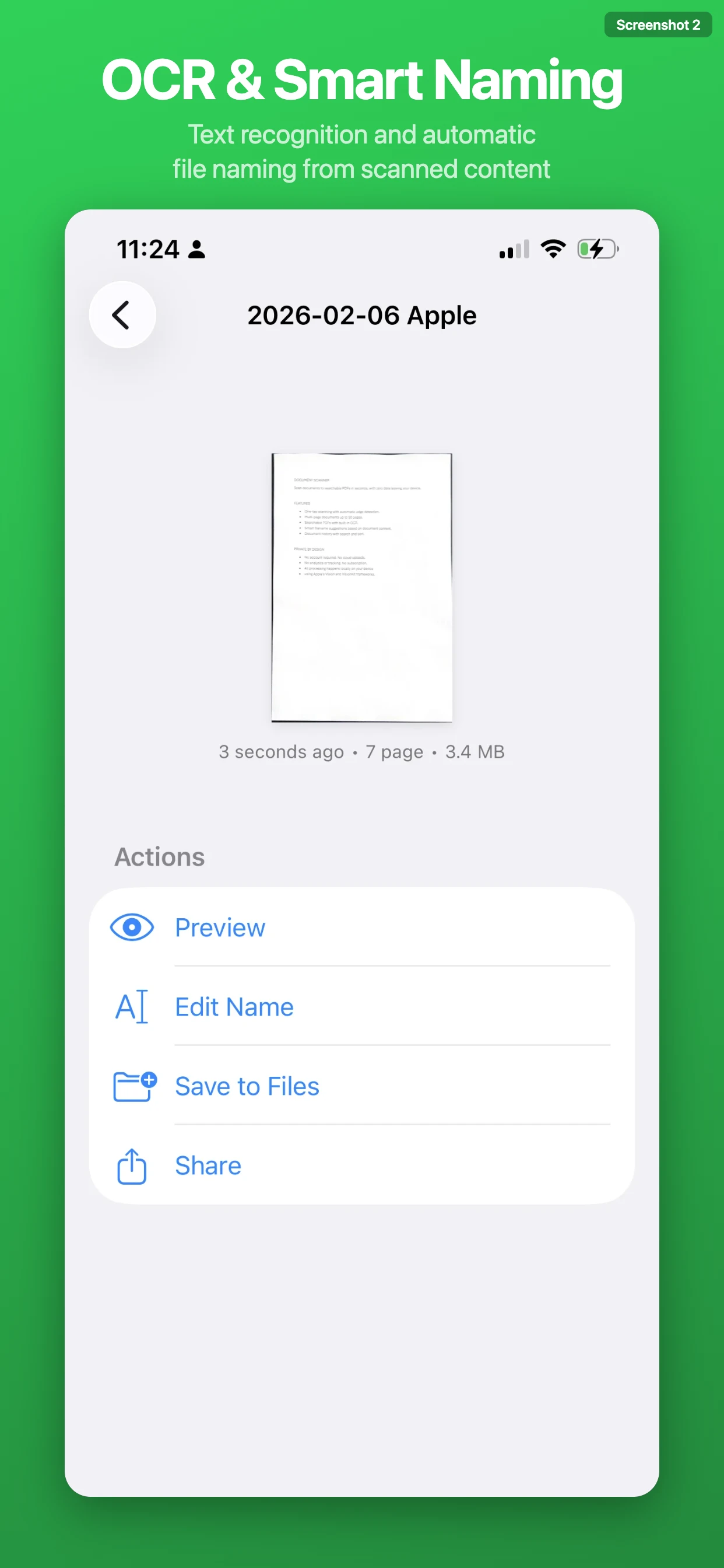 Crisp Document Scanner document preview