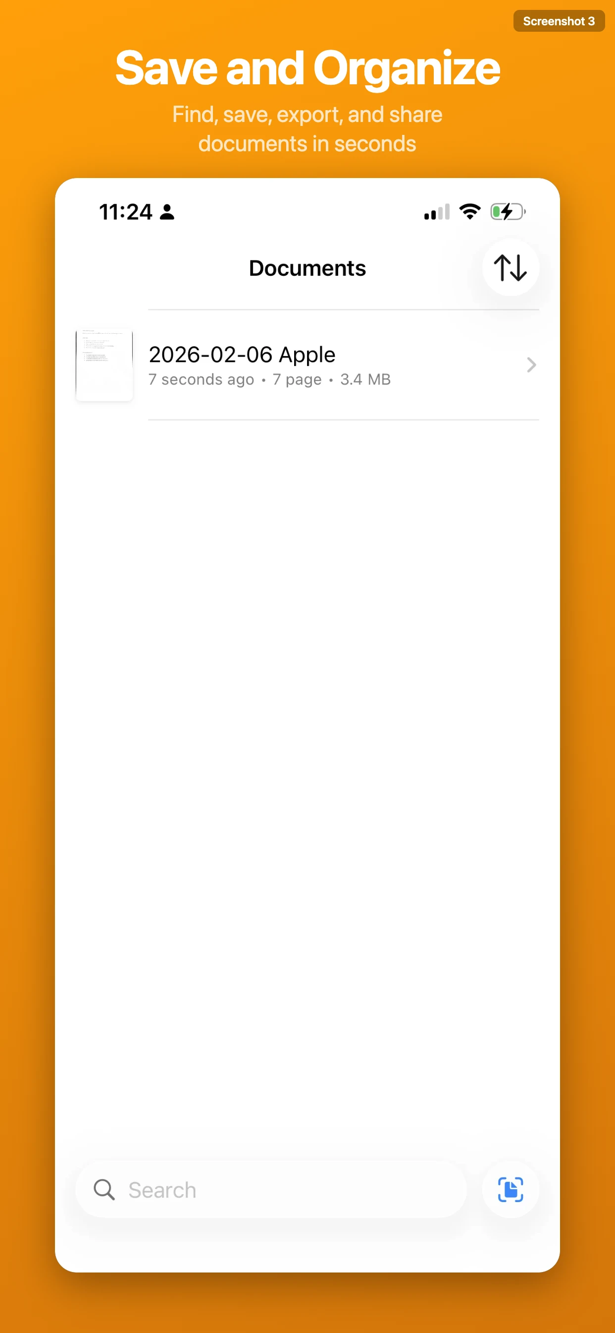 Crisp Document Scanner scanning interface
